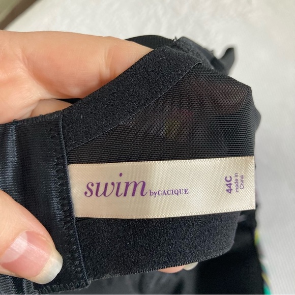 Cacique vibrant swim tankini swimsuit top size 44C underwire adjustable straps - Picture 4 of 9